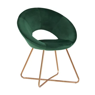 Image de Duhome Chaise de salle à manger de maquillage Chaise de salon en velours Fauteuil de cuisine Chaise rembourrée avec pieds métalliques dorés, vert foncé