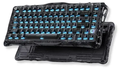 Productafbeelding van GravaStar Mercury V75 Lite Onyx Crystal Gaming-toetsenbord - Hall-effect USB-C 8K magnetische schakelaar