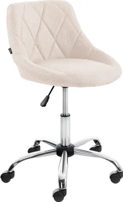 Produktbild von CLP Arbeitshocker Lazio drehbar mit Chromgestell creme Material Stoff