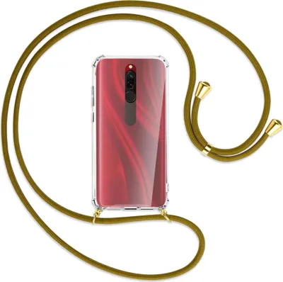 Produktbild von Handykette Backcover-Schutzhülle mit Band (Metall goldfarben) für Xiaomi Redmi 8 - khaki