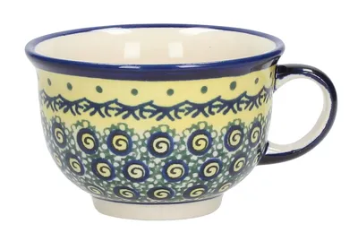 Produktbild von BUNZLAUER KERAMIK Tasse Kaffeetasse Teetasse Gemustert mit Punkten 220 ml Gelb