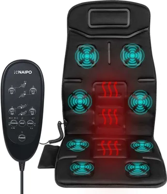Produktbild von NAIPO Massagesitzauflage Wärmefunktion Rücken Massagegerät Vibrations Massagesitzkissen Massage Matte