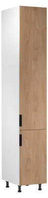 Obrázek produktu pro Vysoká kuchyňská skříň SALERNO - šířka 40 cm, bílá / dub