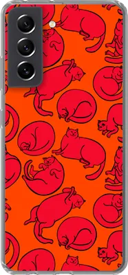 Produktbild von MuchoWow® Handyhülle Schutzhülle Hülle für Telefoonhoesje Samsung Galaxy S21 FE Muster - Katze - Orange - Jungen - Mädchen - Kinder - Kind Silikon Softcase Handy Hülle - Mobiltelefonhülle