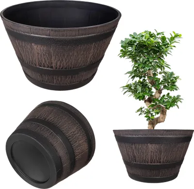 Image de KADAX Bac à plantes Barrelbloom, 53 cm, brun