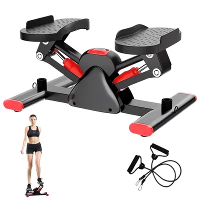 Produktbild von Stepper, Mini-Stepper, mit Zugseil und Display, Heimfitnessgerät, geeignet für Ganzkörpertraining, Tragkraft 120 kg