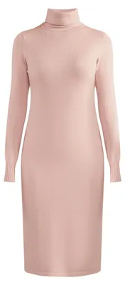 Productafbeelding van LEOMIA dames jurk, gebreid, midi-model, oudroze, maat XS/S