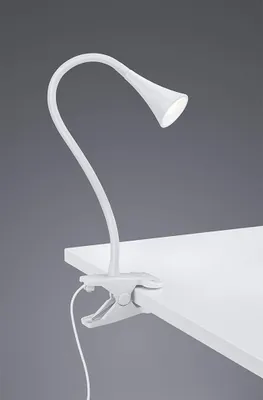 Produktbild von LED Klemmleuchte flexibel Schwanenhalslampe in weiß Schreibtischlampe Leselicht