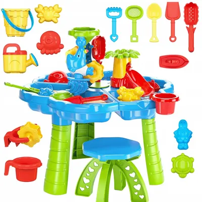 Image de Woopie Table à Eau 2 En 1 Bac À Sable Avec Chaise Aquapark Avec Dauphin