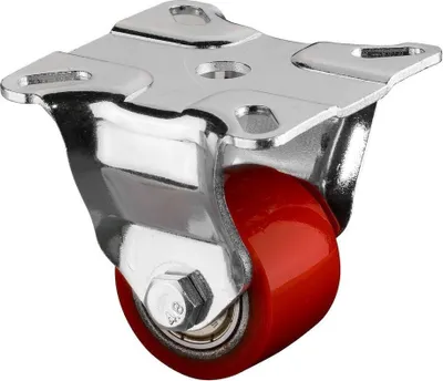 Image de Roulette fixe 35 mm 100 kg polyuréthane 90 +/- 3 Shore A Roulements à billes 60 x 60 mm acier