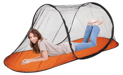 Imagen del producto de INF Mosquitera plegable emergente en forma de barco - Tienda de cama portátil con varillas de fibra de vidrio, malla de nylon de alta densidad y base Oxford 210D impermeable Naranja
