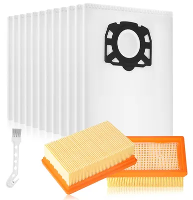 Staubsaugerbeutel-Set, 12 Beutel + 2 Filter + Bürste