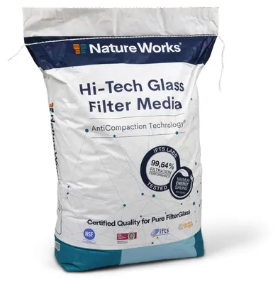 Produktbild von Nature Works Pool Filterglas Hi-Tech Biofilm-frei 0,6 - 1,2 mm 20 kg