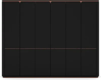 Produktbild von Casa Padrino Luxus Schlafzimmerschrank Schwarz / Kupfer 280 x 62 x H. 238 cm - Massivholz Kleiderschrank mit 6 Türen - Schlafzimmer Möbel - Hotel Möbel - Luxus Möbel