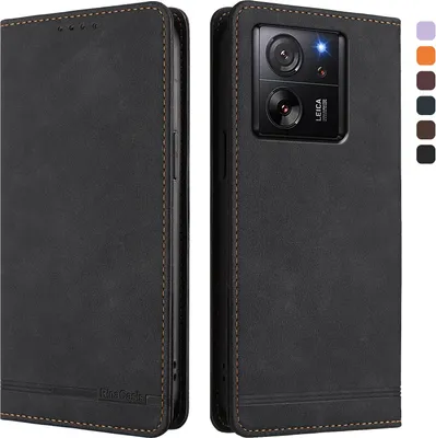Immagine prodotto di Custodia per Xiaomi 13T / Xiaomi 13T Pro, retro custodia flip in Finto cuoio con supporto e slot per schede Nero