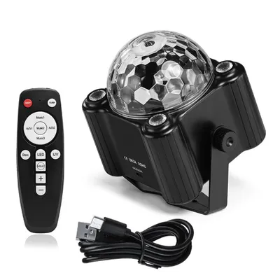 Image de Boule à facettes, lampe disco LED, éclairage musical, lumières de scène RGB pour DJ, avec télécommande, pour soirées dansantes, anniversaires, karaoké, décorations de Noël