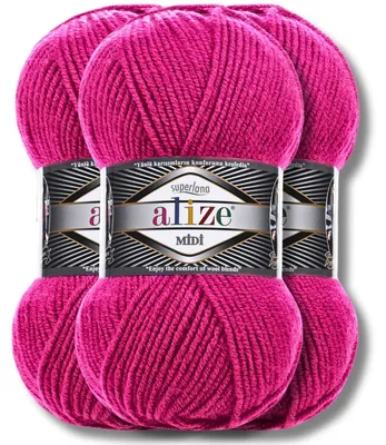 Produktbild von Alize 3x 100g Superlana Midi Wolle, Uni, Häkeln, Stricken (149)