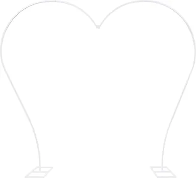 Obrázek produktu pro 2,65x2,35cm velký svatební oblouk kovový růžový oblouk fotobudka květiny balón dveře oblouk pozadí rám (bílý, ve tvaru srdce) pro narozeninovou párty Vánoce