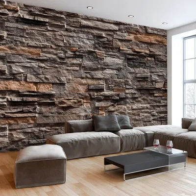 Produktbild von Fototapete selbstklebend Steinoptik 392x280 cm Tapete Wandtapete Wandbilder Klebefolie Dekofolie Tapetenfolie Wand Dekoration Wohnzimmer - 3d Effekt f-B-0086-a-c