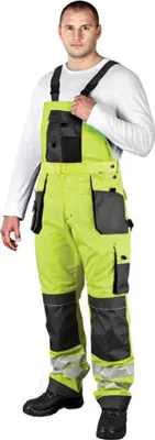Produktbild von Arbeitslatzhose Sicherheitshose Warnhose Latzhose Warnschutzhose (LH-FMNX-B), YSB, Gr. 56