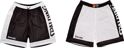 Zdjęcie produktu dla Spodenki sportowe Spalding, dwustronne, krótkie, białe, rozmiar 152 cm, dla chłopców, kolor biały, rozmiar 152 cm