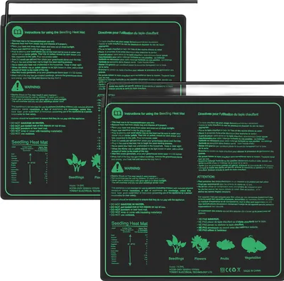 Produktbild von 2 Stück Heizmatte Pflanzen Zimmergewächshaus 45W Wärmematte Reptil Dragon Temperatur Heizkissen Amphibien Pet Mat Wärmer Bett Matte L,50x52.5CM