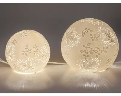 Produktbild von Tischlampe ZWEIGE, 2er-Set - ⌀16 & 21cm, Kugellampen aus Porzellan, Formano