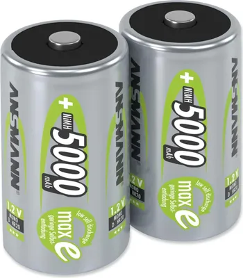 Zdjęcie produktu dla Akumulator mono ANSMANN NiMH maxE, 5000 mAh, 2 sztuki