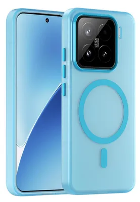 Produktbild von Stoßfeste Handyhülle von Mobigear für Xiaomi 15 mit MagSafe-Funktion, Hartschalenhülle, Rückseite in Blau