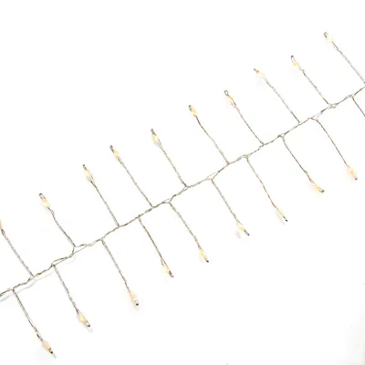 Produktbild von Micro LED Lichterkette, "Firecracker", 200 bernsteinfarbene Dioden, 4,5V, Innen, silberfarbener Draht
