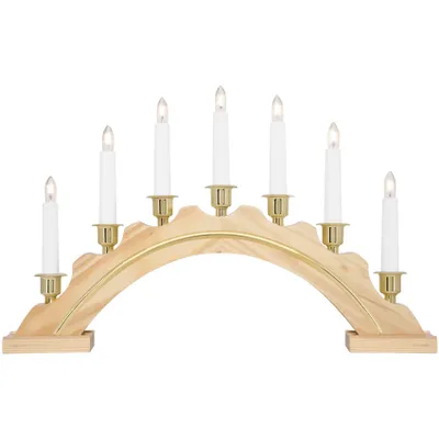 Produktbild von Weihnachtsleuchter Schwibbogen 7-flammig Holz natur