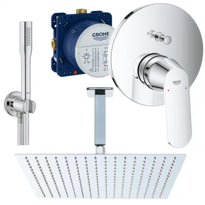 Produktbild von Grohe und Jowi Unterputz Duschsystem, Eurosmart Cosmopolitan Duscharmatur, 360x360mm Kopfbrause, Deckenanschluss