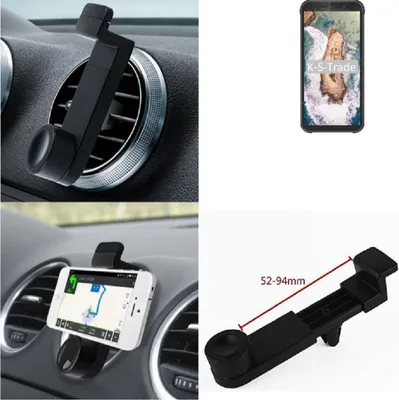 Produktbild von K-S-Trade Lüftungshalterung kompatibel mit Blackview BV5500 KFZ-Halterung Autohalterung Handy-halterung Lüftungsgitter Lüftungsschlitze Schwarz