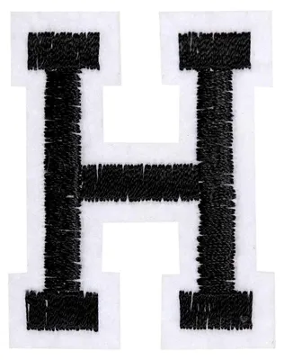 Produktbild von 1 Buchstaben Aufbügler, 15-43x45mm, Applikation, Aufnäher, schwarz, Buchstaben & Zeichen:H