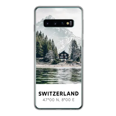 Produktbild von MuchoWow® Handyhülle Schutzhülle Hülle für Samsung Galaxy S10 Schweiz - Berg - Chalet Silikon Softcase Handy Hülle - Handytasche