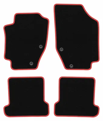 Immagine prodotto di Tappetini in moquette per Peugeot 307CC 2003-2008 (cabrio) – set 4 pezzi, nero/rosso, su misura – Wielganizator CARLUX