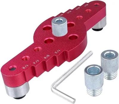 Zdjęcie produktu dla Przewodnik do wiercenia w drewnie 2 w 1 – pionowy szablon do wiercenia, aluminium, do obróbki drewna