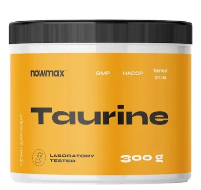 Produktbild von nowmax® Taurin 300 g mit Vitamin B6 – Taurin Pulver, Aminosäure, 120 Portionen