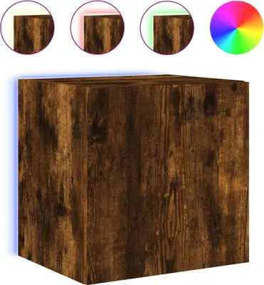 Produktbild von vidaXL TV-Wandschrank mit LED-Leuchten Räuchereiche 40,5x35x40 cm