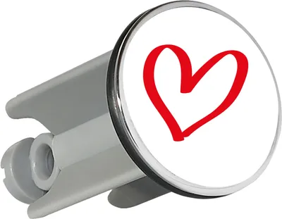 Produktbild von Huuraa Waschbeckenstöpsel Herz Heart 4cm höhenverstellbar Abflussstopfen Geschenkidee