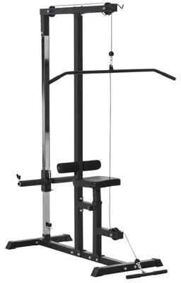 Produktbild von Kraftstation Multifunktionale Fitnessstation Mit Verstellbarem Sitz & Riemenscheibe, Stahl, Schwarz, 107X120X190Cm
