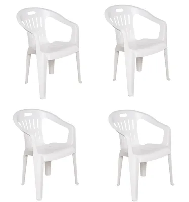 Image de Dmora - Ensemble de 4 chaises de jardin Bisceglie, idéal pour l'intérieur et l'extérieur