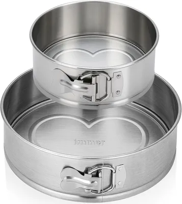 Produktbild von Springform 2er-Set, rund, Ø 25 cm und 18 cm, für Küche, Edelstahl, unbeschichtet, PFAS-frei