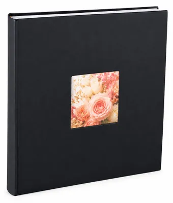 Produktbild von Flair Fotoalbum 30x30 cm 100 weiße Seiten Seiten Jumbo Buchalbum Fotobuch - Farbe: Schwarz
