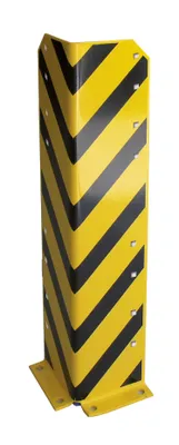 Zdjęcie produktu dla Narożnik ochronny żółty/czarny – z 4 kotwami śrubowymi, wysokość 800 mm