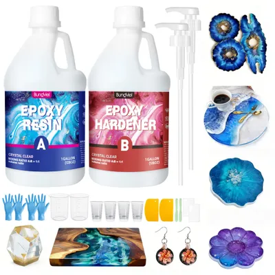 Image de Kit de résine époxy haute performance 256 oz/7570 ml – Idéal pour les professionnels et les bricoleurs, parfait pour les réparations de meubles, l'artisanat et les projets industriels.