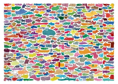 Produktbild von 387 Dogs & One Cat 300 PC Large Formatpuzzle
