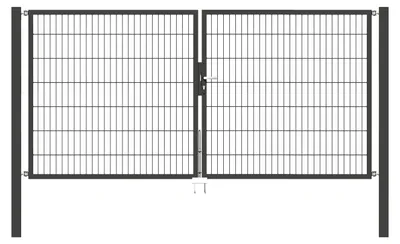 Immagine prodotto di Alberts 650384 Cancello doppio Flexo con accessori, antracite, larghezza 300 cm, altezza 180 cm