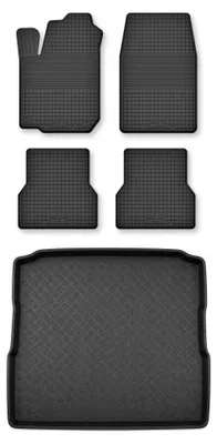 Produktbild von Gummimatten + Kofferraumwanne für Opel Zafira B 2005-2011 (Standard-Kofferraum) – Schwarz, Semi-Universal, angepasst – Wielganizator Semi-Universal