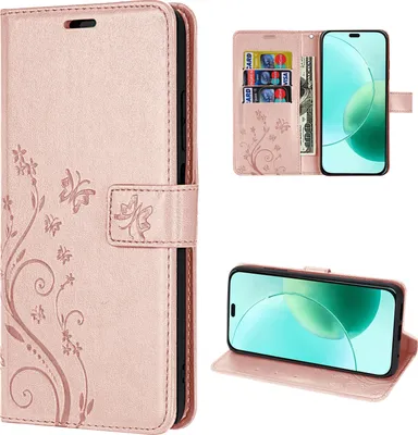 Produktbild von Hülle für Honor 400 Lite Handy Tasche Handyhülle Flip Cover Wallet Case Klapphülle in Rosegold